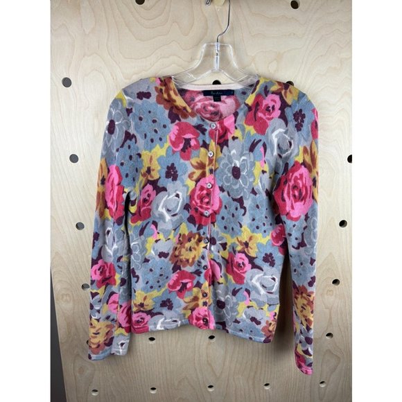 Boden Wool/Angora Floral Long Sleeve Knit Button Up Cardigan Sweater Size 10 - Picture 1 of 5